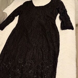Candie's Black Long Sleeve Lace Dress